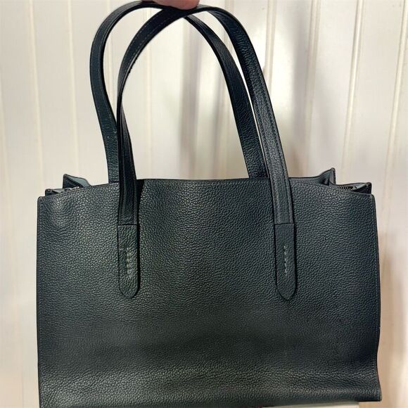 Coach Charlie Carryall Midnight Silver Tote Pebbled Leather Bag Classic Travel - Picture 2 of 11